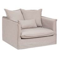 FAUTEUIL EN LIN BEIGE