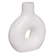 VASE CERAMIQUE CERCLE BLANC OU  NOIR H19.5